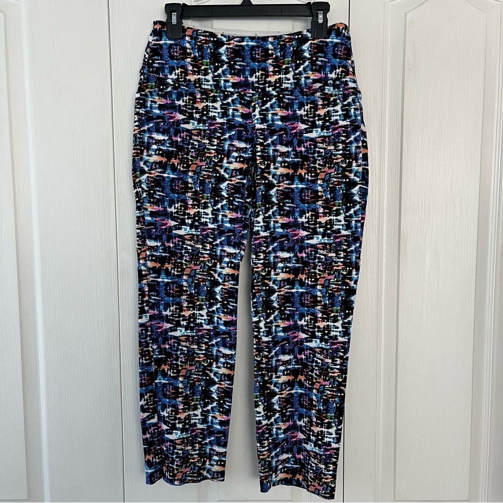 Swing Control women’s Golf Pull On Ankle Pants Size 6 Multicolor/Black Geometric
